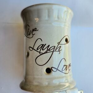 Candle Warmers, Etc. Ceramic Beige Live Laugh Love Plug In Wall Wax Melt Warmer